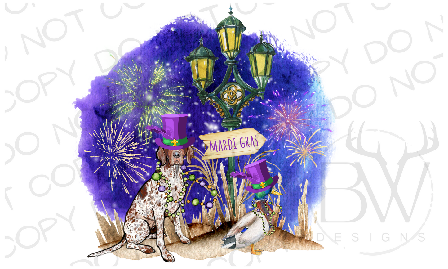 Mardi Gras Duck Hunting Digital Download PNG