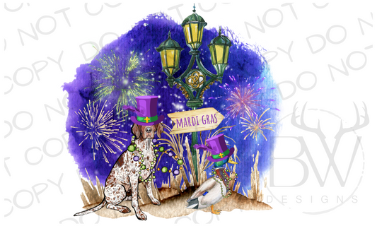 Mardi Gras Duck Hunting Digital Download PNG