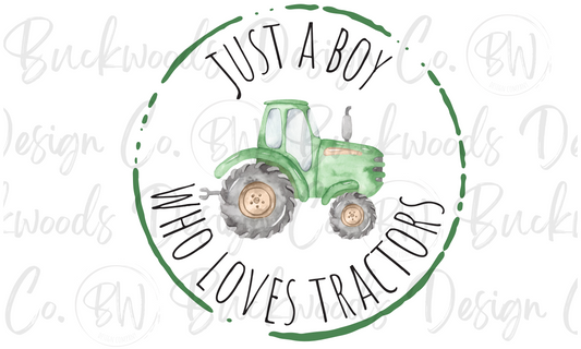 Just A Boy Who Loves Tractors Digital Download PNG