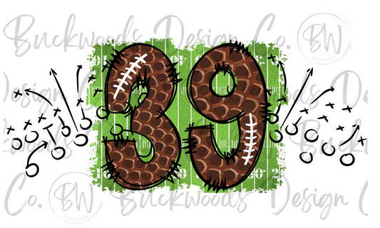 39 Doodle Football Jersey Numbers Football Digital Download PNG