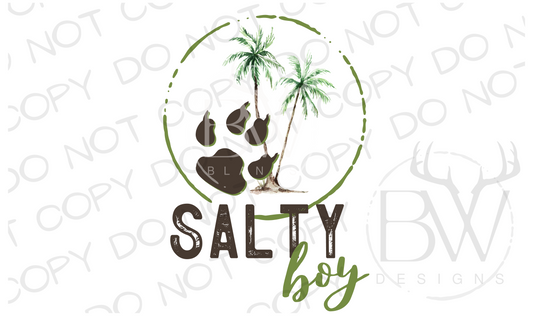 Salty Boy Palm Tree Summer Digital Download PNG