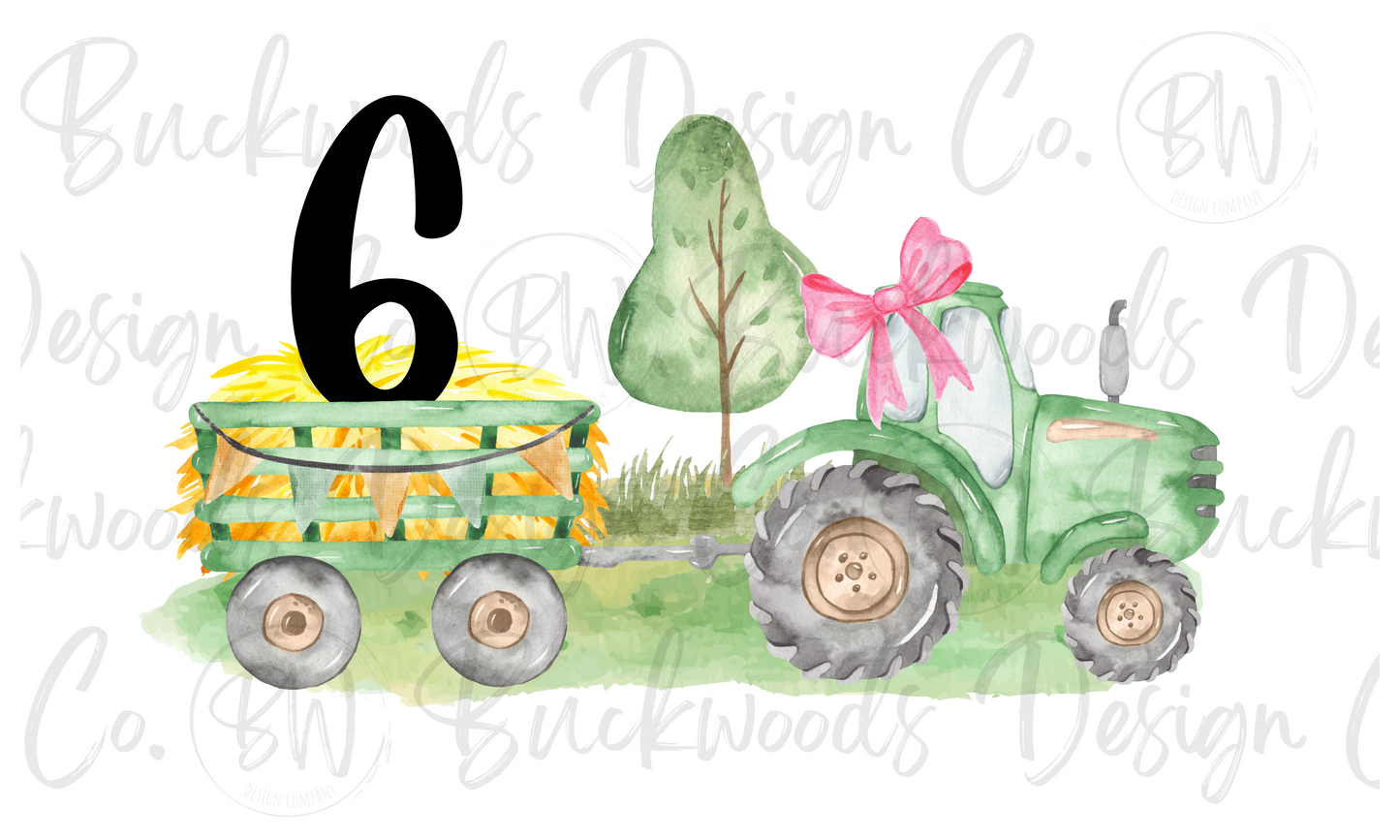 Tractor Birthday Digital Download PNG