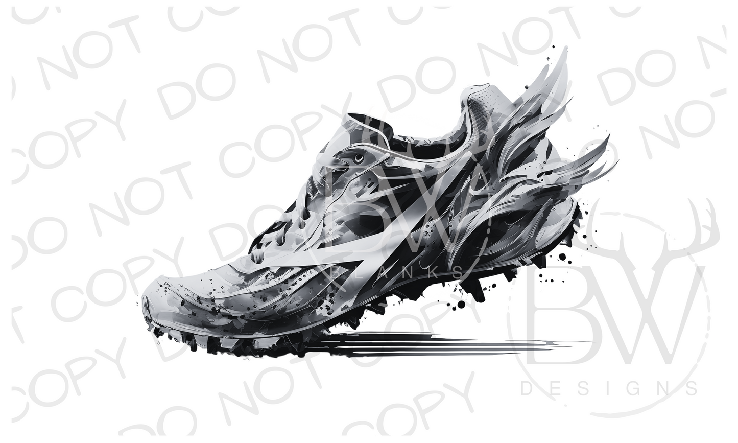 Watercolor Track Cleat Track & Field Digital Download PNG