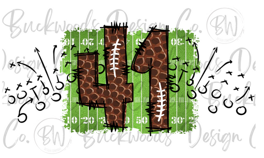 41 Doodle Football Jersey Numbers Football Digital Download PNG