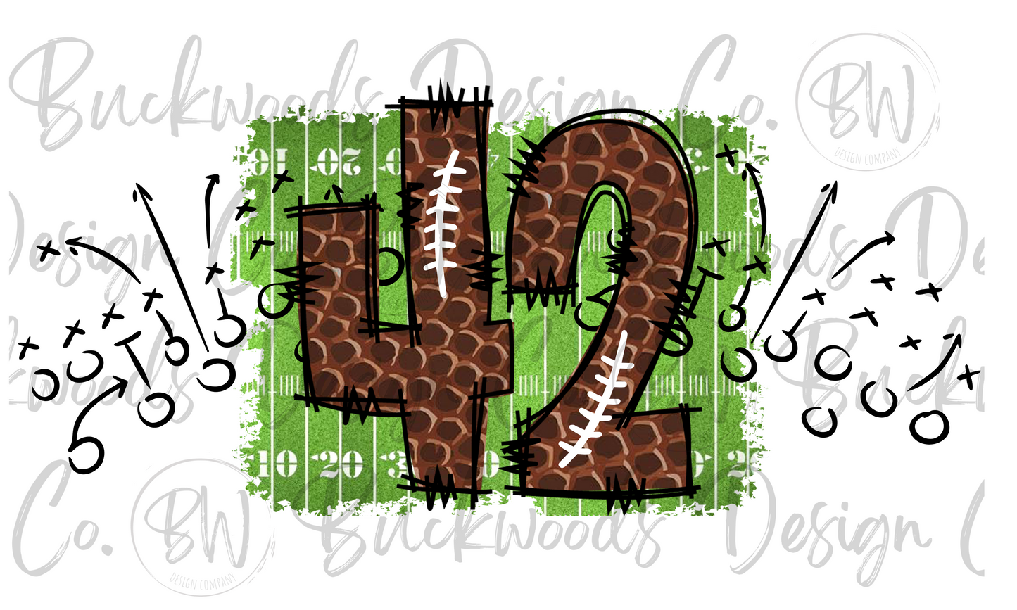 42 Doodle Football Jersey Numbers Football Digital Download PNG