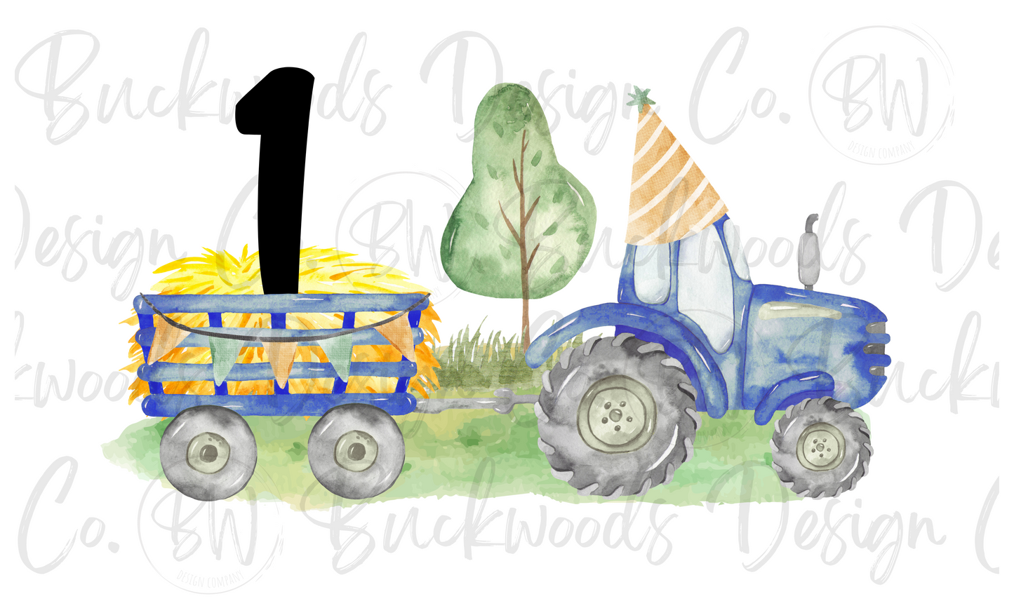 Tractor Birthday Digital Download PNG