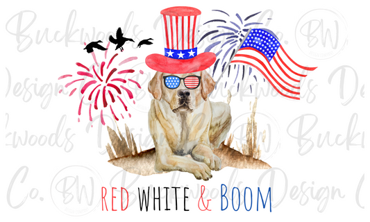 Red, White & Boom Fourth of July Duck Hunting Digital Download PNG