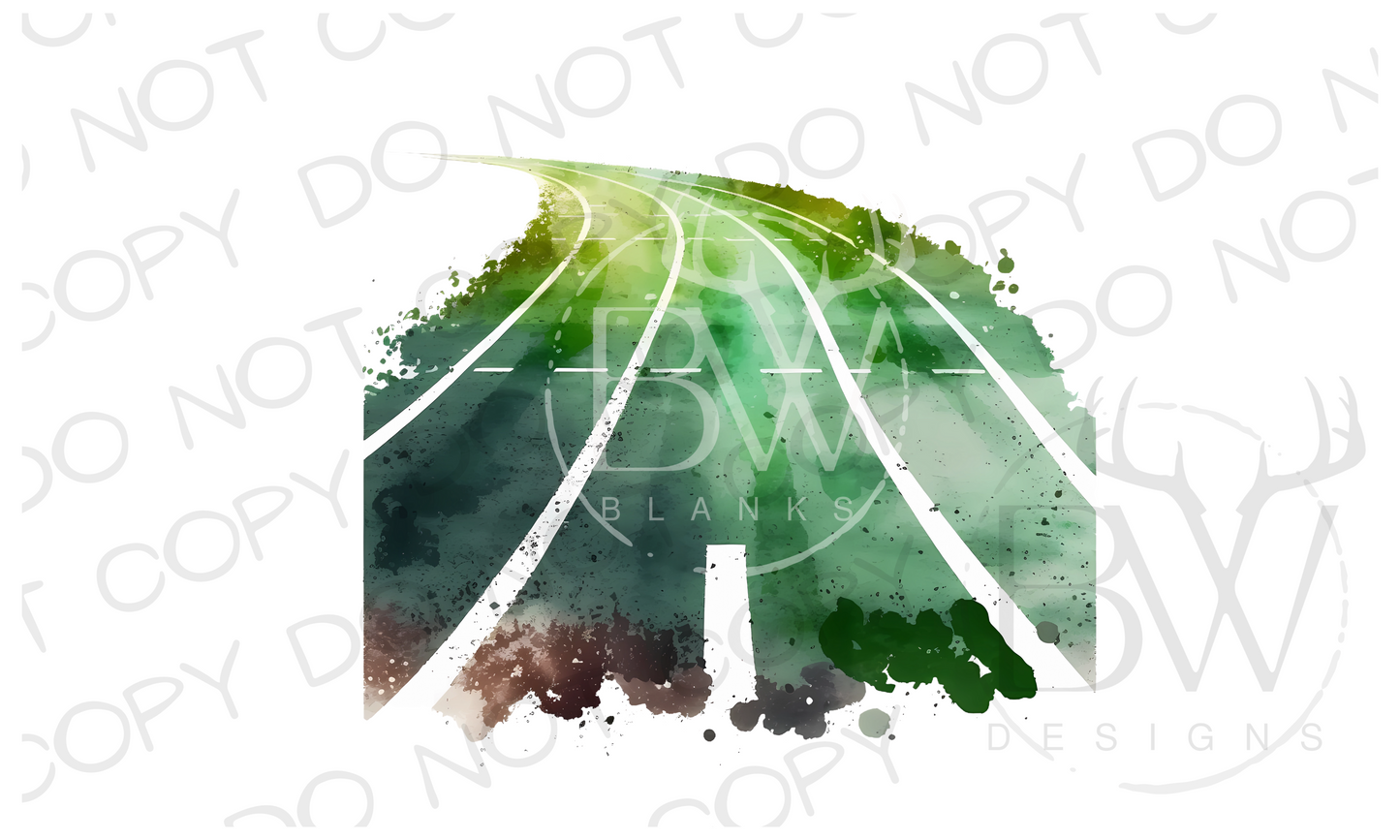 Watercolor Track & Field Running Track Digital Download PNG