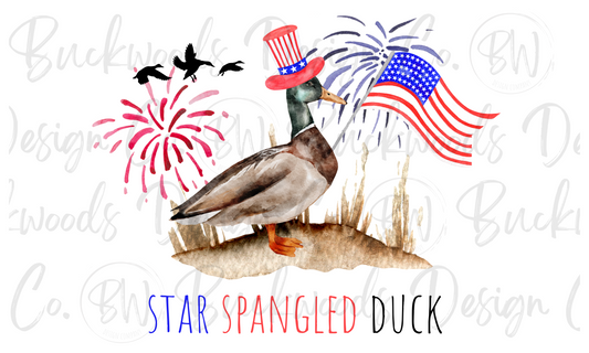 Star Spangled Duck Fourth of July Duck Hunting Digital Download PNG