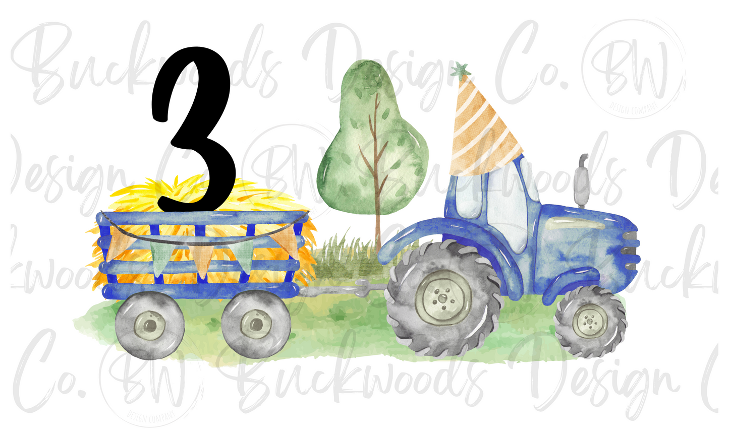 Tractor Birthday Digital Download PNG