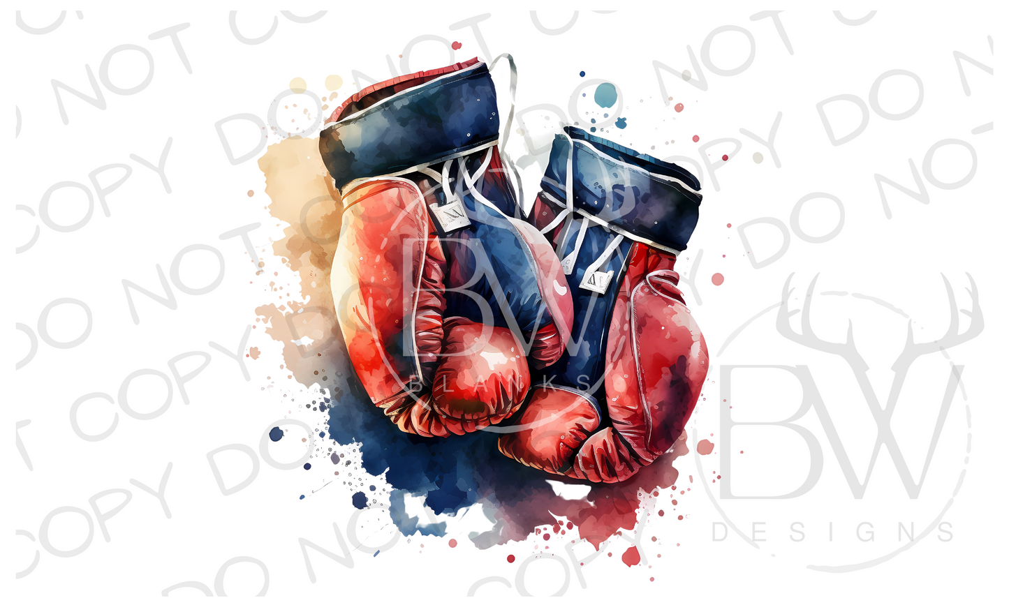 Watercolor Boxing Gloves Boxing Digital Download PNG