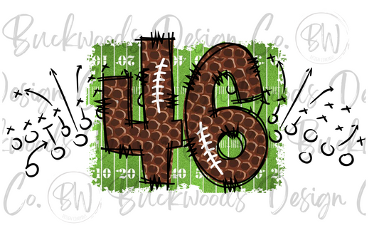 46 Doodle Football Jersey Numbers Football Digital Download PNG