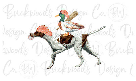 Baseball Pointer & Mallard Duck Hunting Digital Download PNG