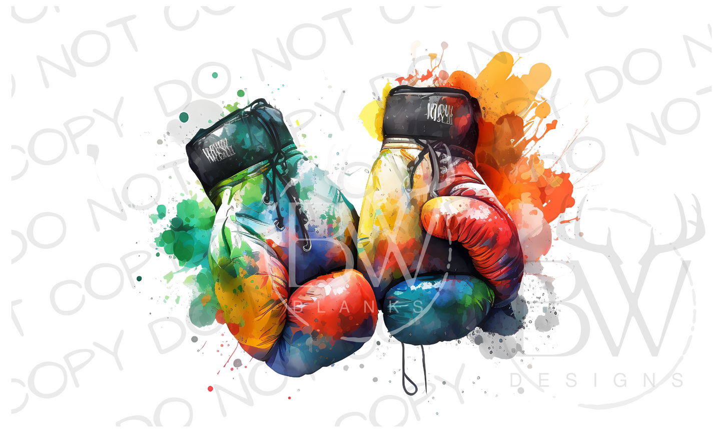 Watercolor Boxing Gloves Boxing Digital Download PNG
