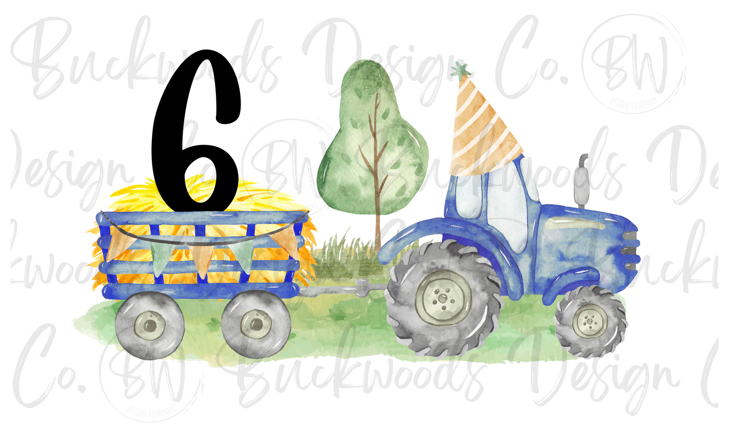 Tractor Birthday Digital Download PNG