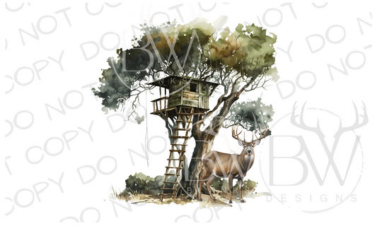 Tree Stand Hunting Digital Download PNG