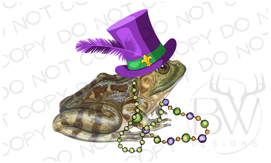 Mardi Gras Frog Digital Download PNG