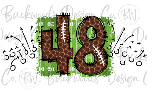 48 Doodle Football Jersey Numbers Football Digital Download PNG