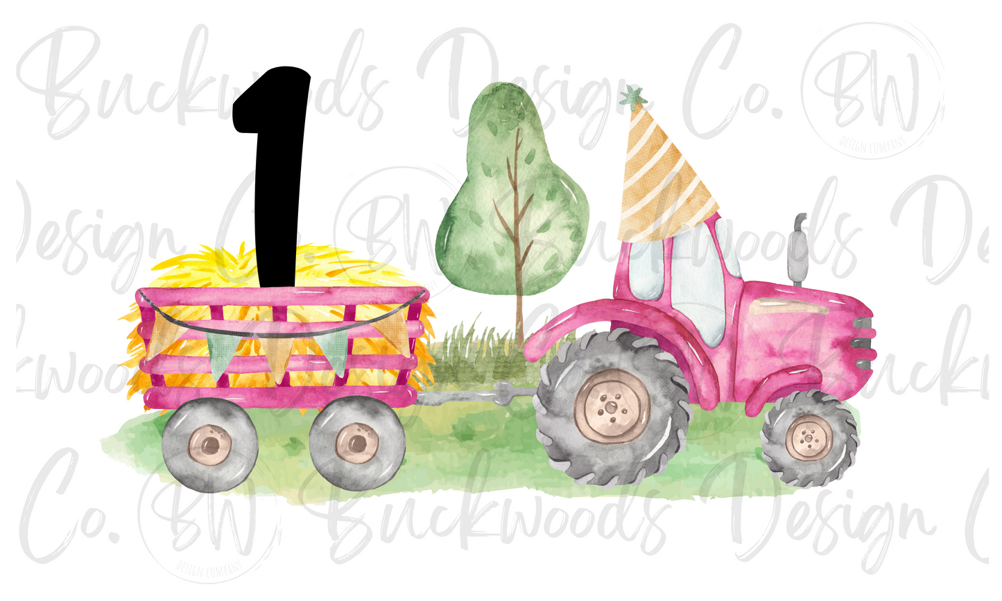 Tractor Birthday Digital Download PNG