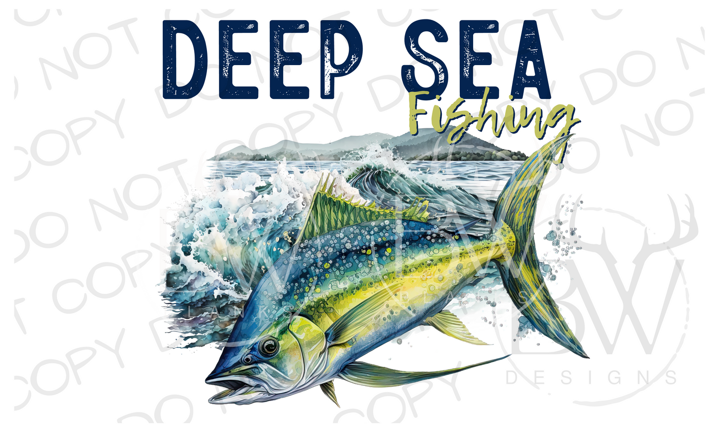 Deep Sea Fishing Yellowfin Tuna Fishing Digital Download PNG