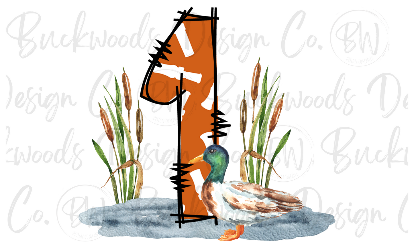 Duck Hunting 1st Birthday Digital Download PNG