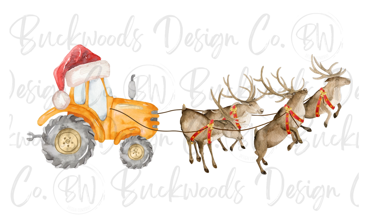 Christmas Tractor Digital Download PNG