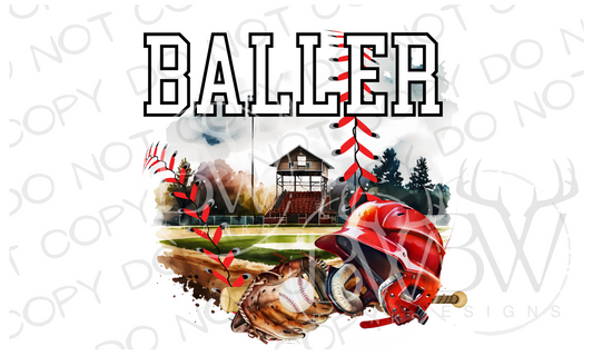 Baller Baseball Digital Download PNG