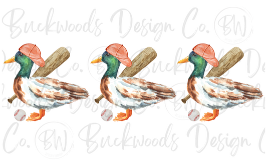 Baseball Mallard Duck Trio Digital Download PNG