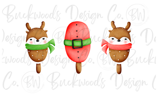 Christmas Popsicle Trio Digital Download PNG