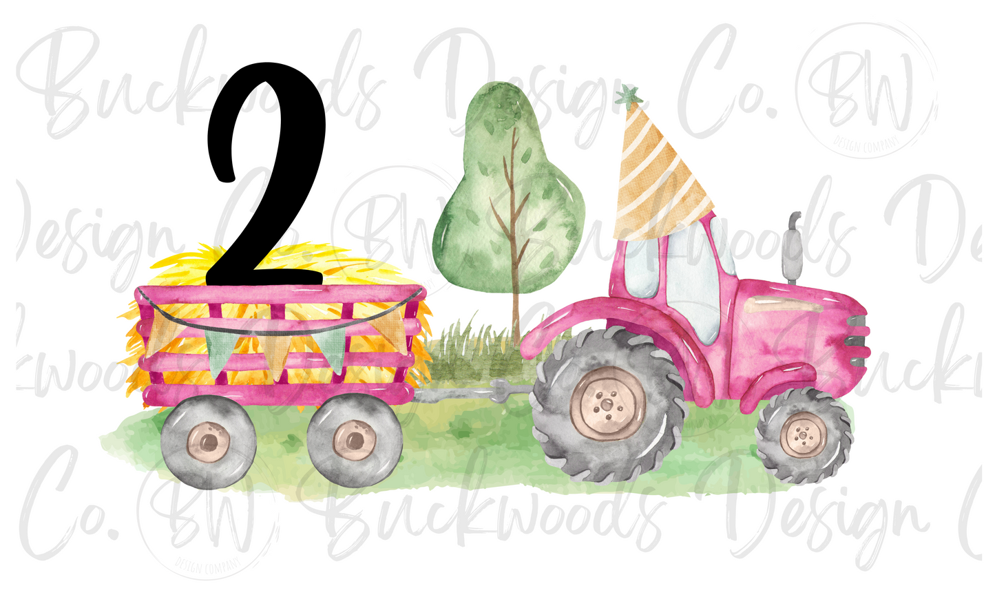 Tractor Birthday Digital Download PNG