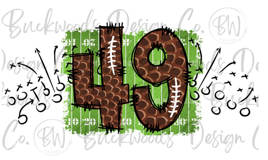 49 Doodle Football Jersey Numbers Football Digital Download PNG