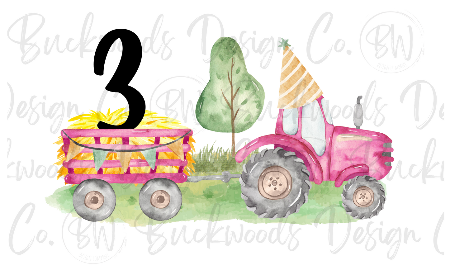 Tractor Birthday Digital Download PNG