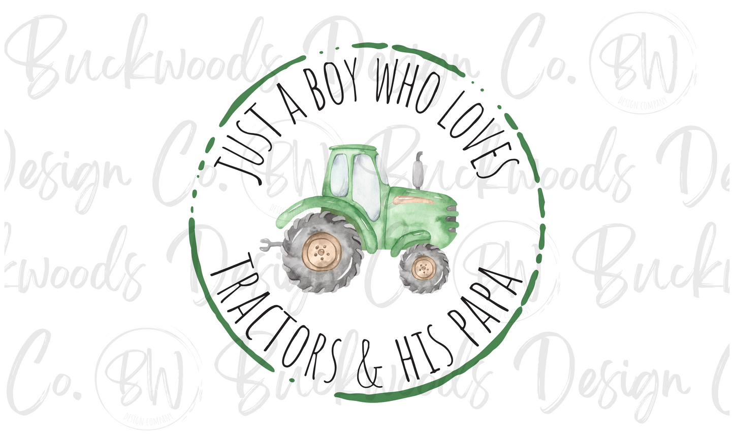 Just A Boy Who Loves Tractors Digital Download PNG