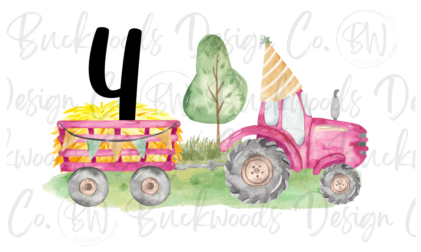 Tractor Birthday Digital Download PNG