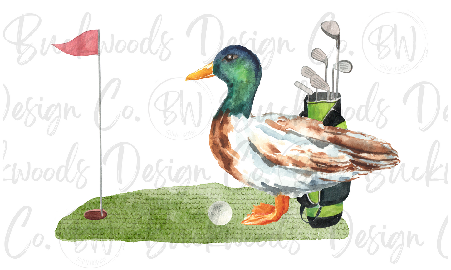 Golf Mallard Duck Digital Download PNG