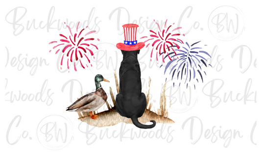 Fourth of July Duck Hunting Digital Download PNG