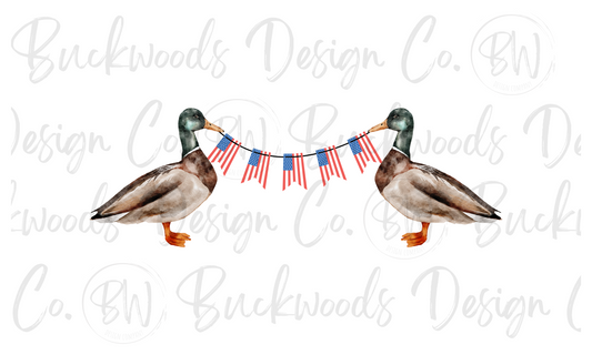 Fourth of July Duck Hunting Digital Download PNG