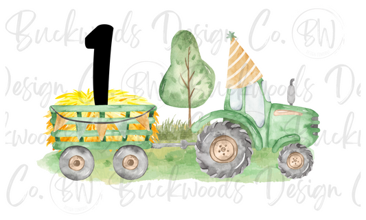 Tractor Birthday Digital Download PNG