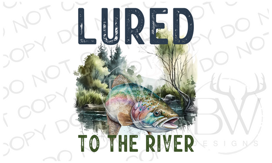 Lured to the River Fishing Digital Download PNG