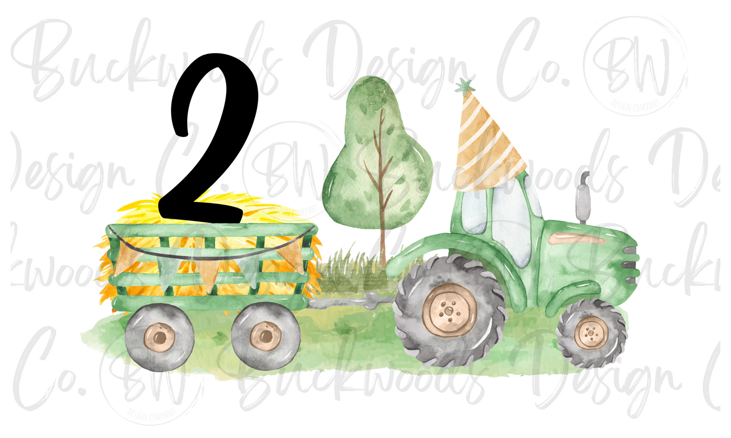 Tractor Birthday Digital Download PNG