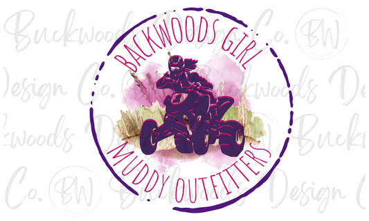 Backwoods Girl ATV Digital Download PNG