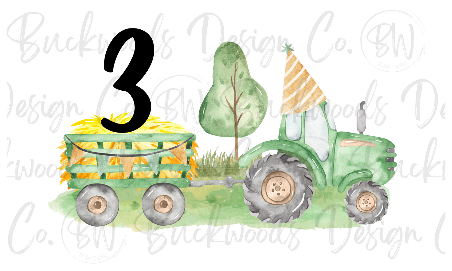 Tractor Birthday Digital Download PNG