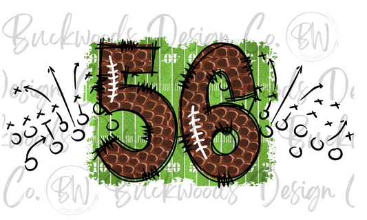 56 Doodle Football Jersey Numbers Football Digital Download PNG