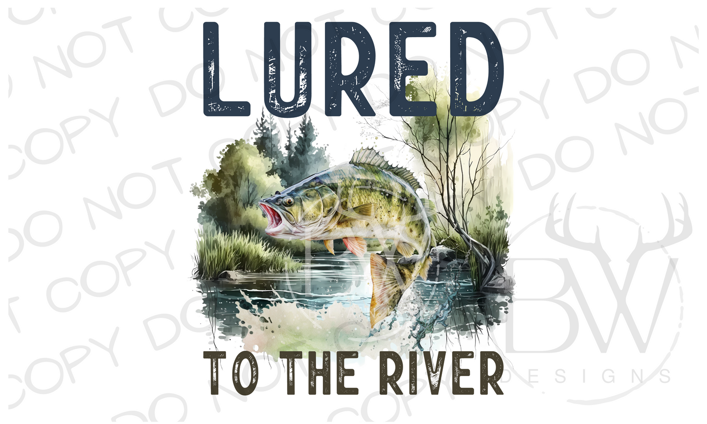 Lured to the River Fishing Digital Download PNG