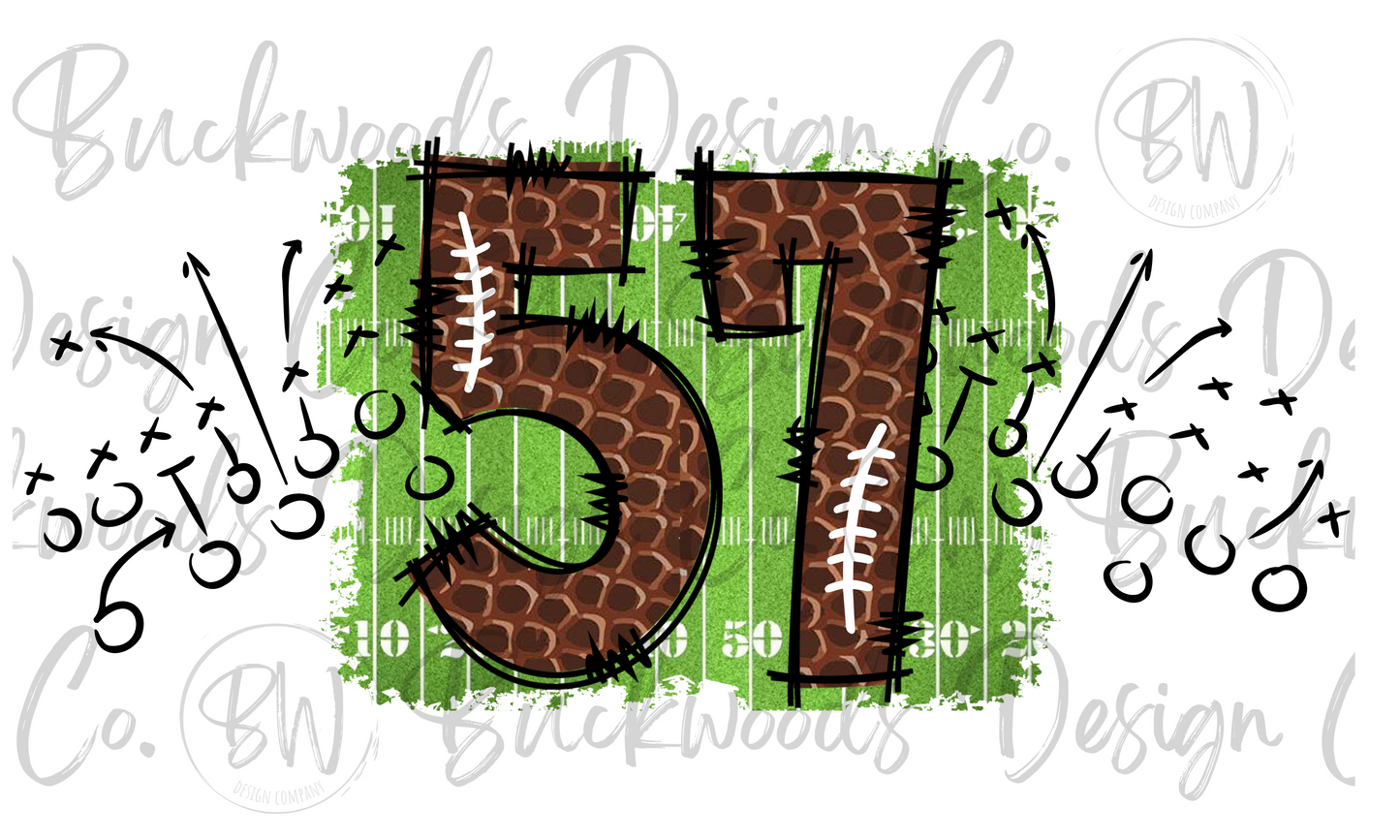 57 Doodle Football Jersey Numbers Football Digital Download PNG