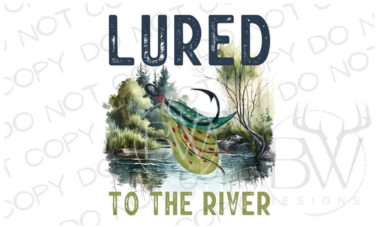 Lured to the River Fishing Digital Download PNG