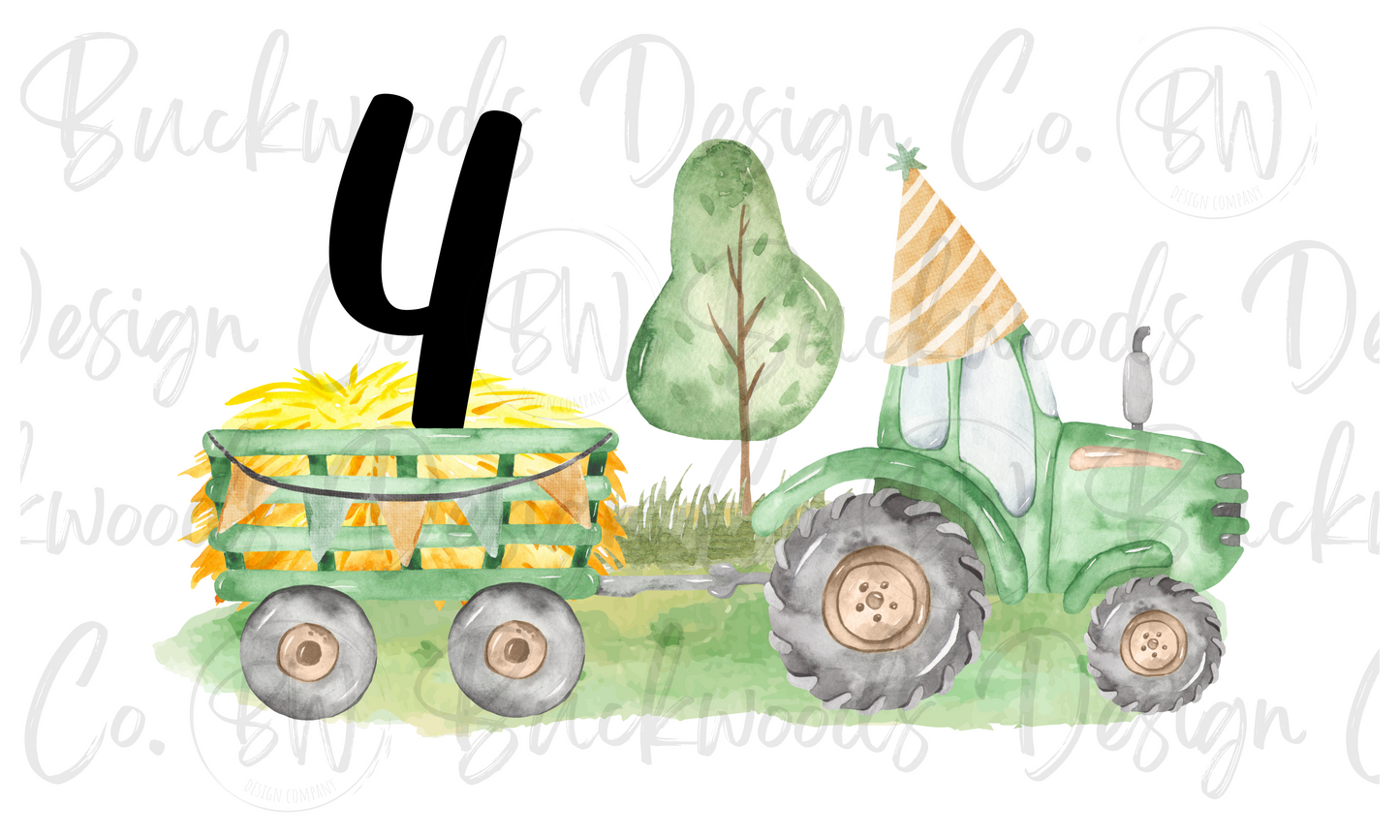 Tractor Birthday Digital Download PNG