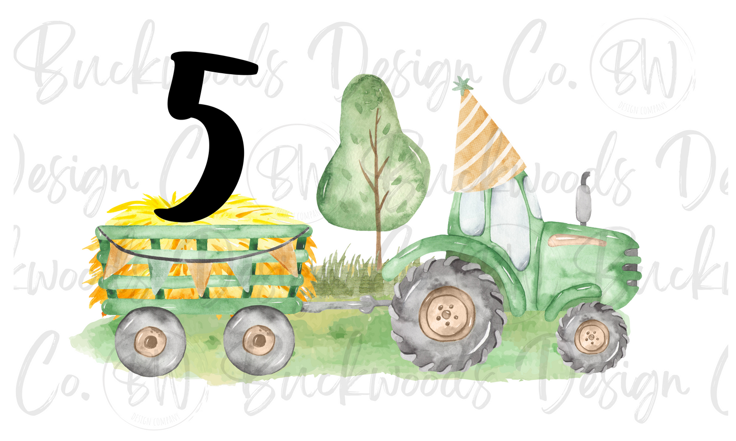 Tractor Birthday Digital Download PNG