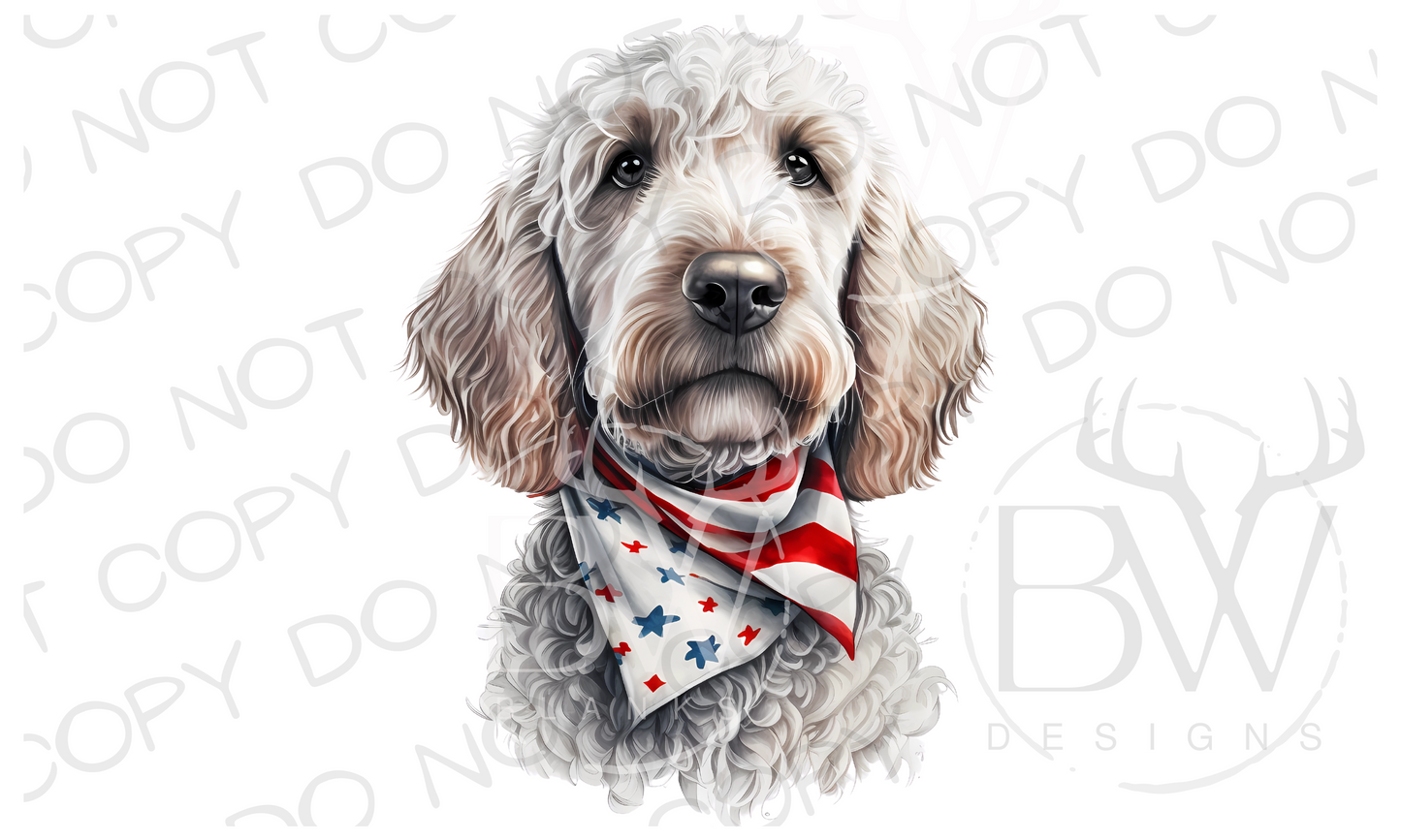 American Goldendoodle Dog Digital Download PNG