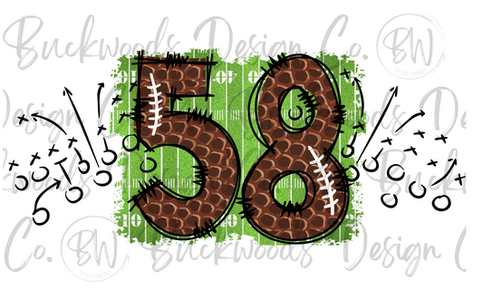 58 Doodle Football Jersey Numbers Football Digital Download PNG